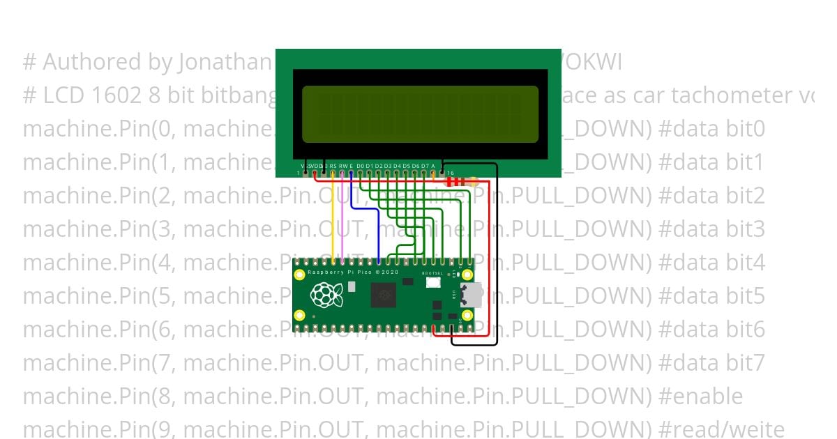 LCD 1602 Peco Pie Python Copy simulation