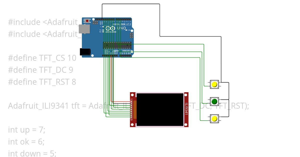 Smart Trolley Display TFT Fixed simulation