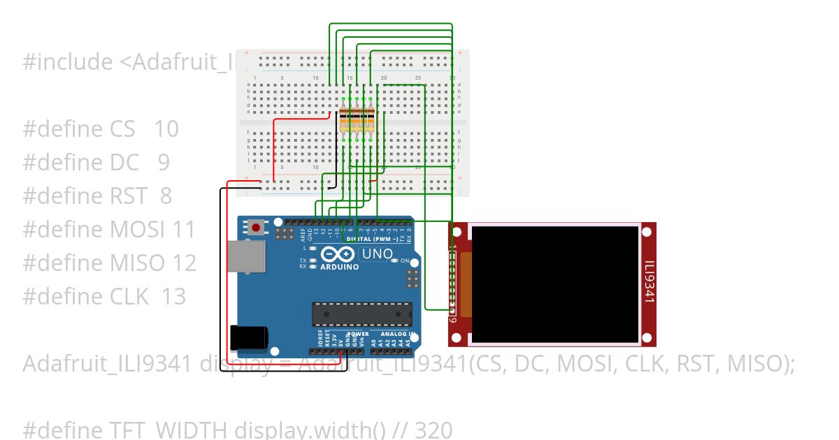 ILI9341 TFT simulation