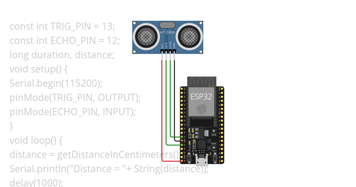 Ultrasonic Distance sensor  simulation