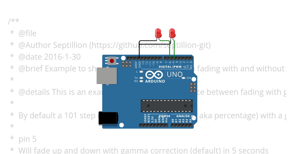 examples/FadeNotGammaCorrect/FadeNotGammaCorrect.ino simulation