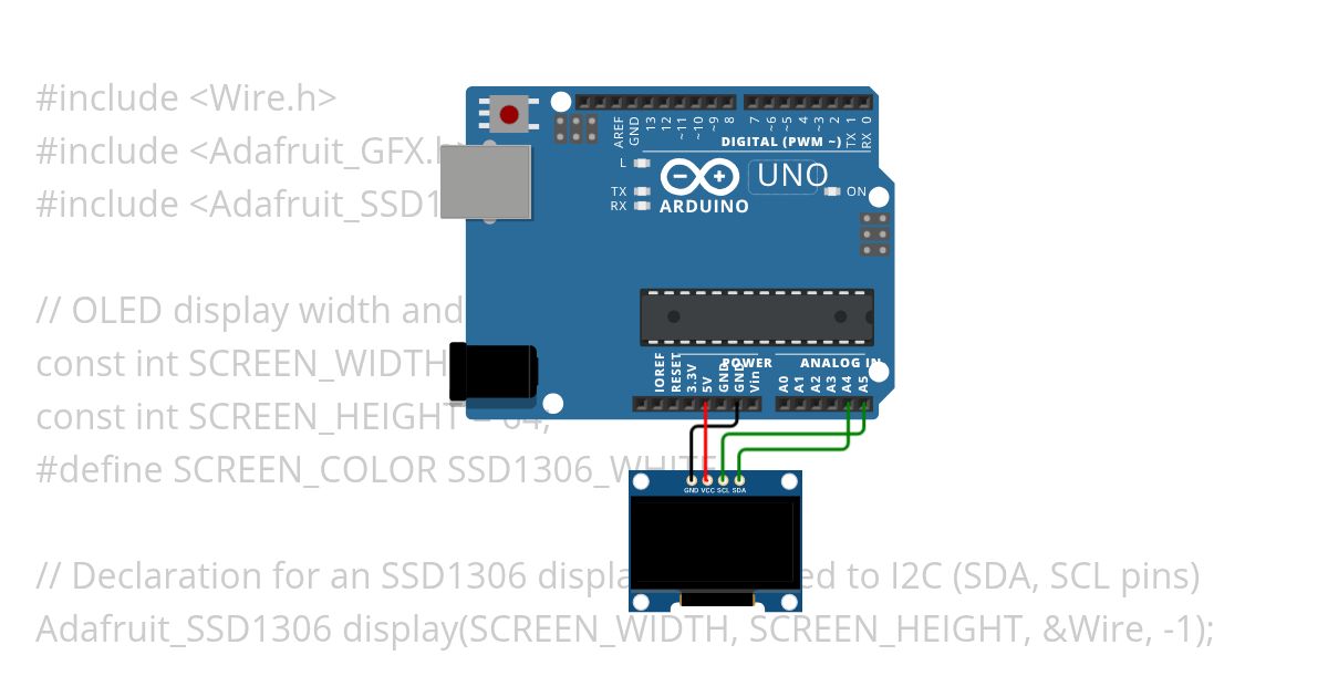 arduino uno oled i2c ssd1306 display Copys simulation