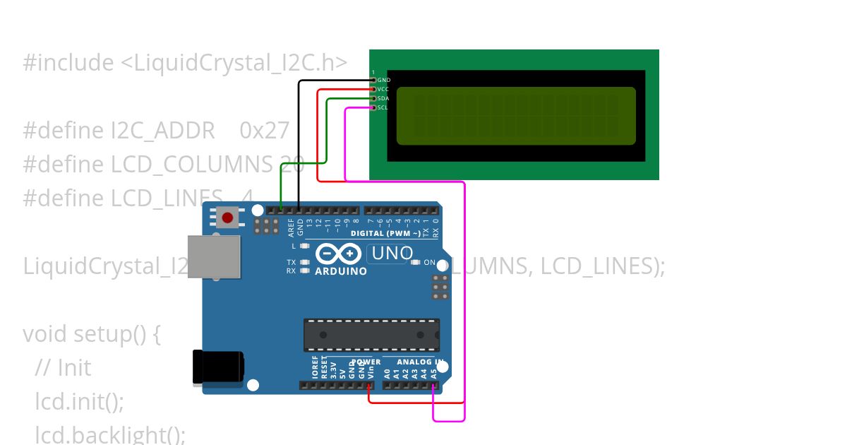 LCD 16 x 2 (12c) simulation