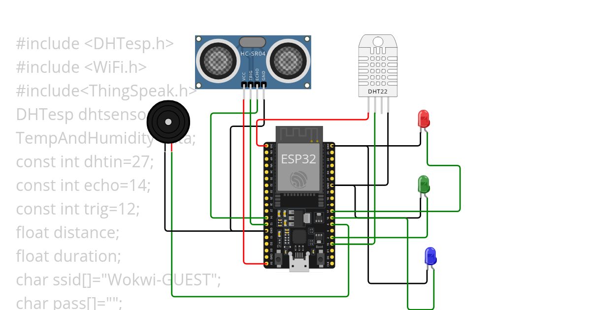 led,busser,dht22,distance simulation