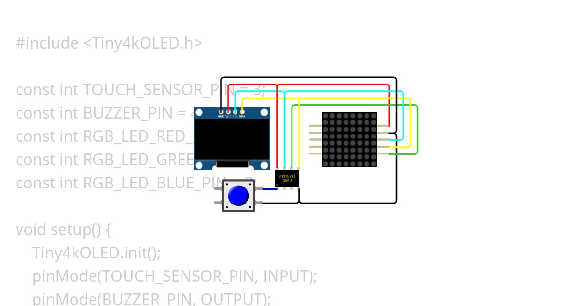 attiny85 bithday simulation