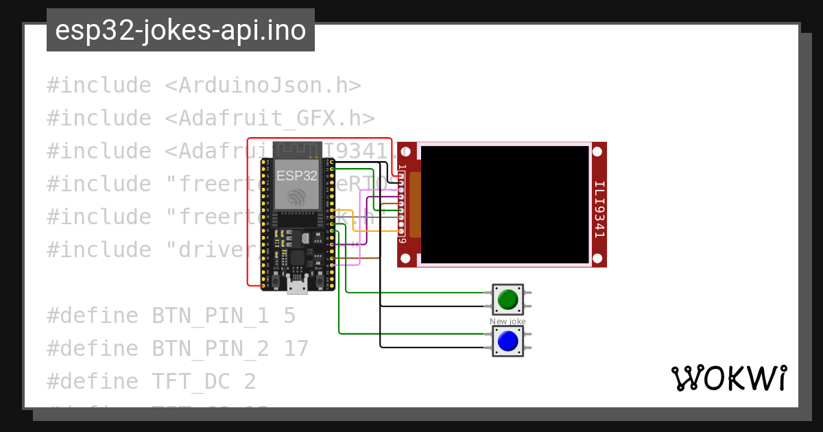 Esp32 jokes api ino copy wokwi esp32 stm32 arduino simulator