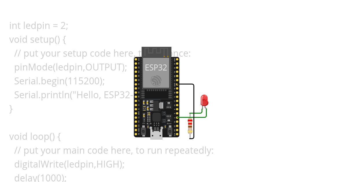 Led blinking ESP 32 simulation