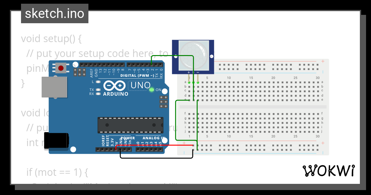 Arduino PIR - Wokwi ESP32, STM32, Arduino Simulator