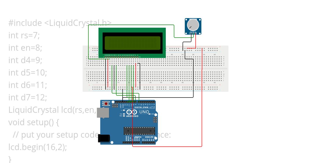 Potentiometer LCD simulation