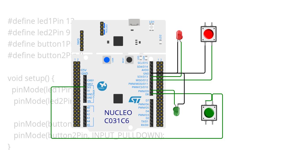 Push button  PULLUP and PULLDOWN - Template Copy simulation