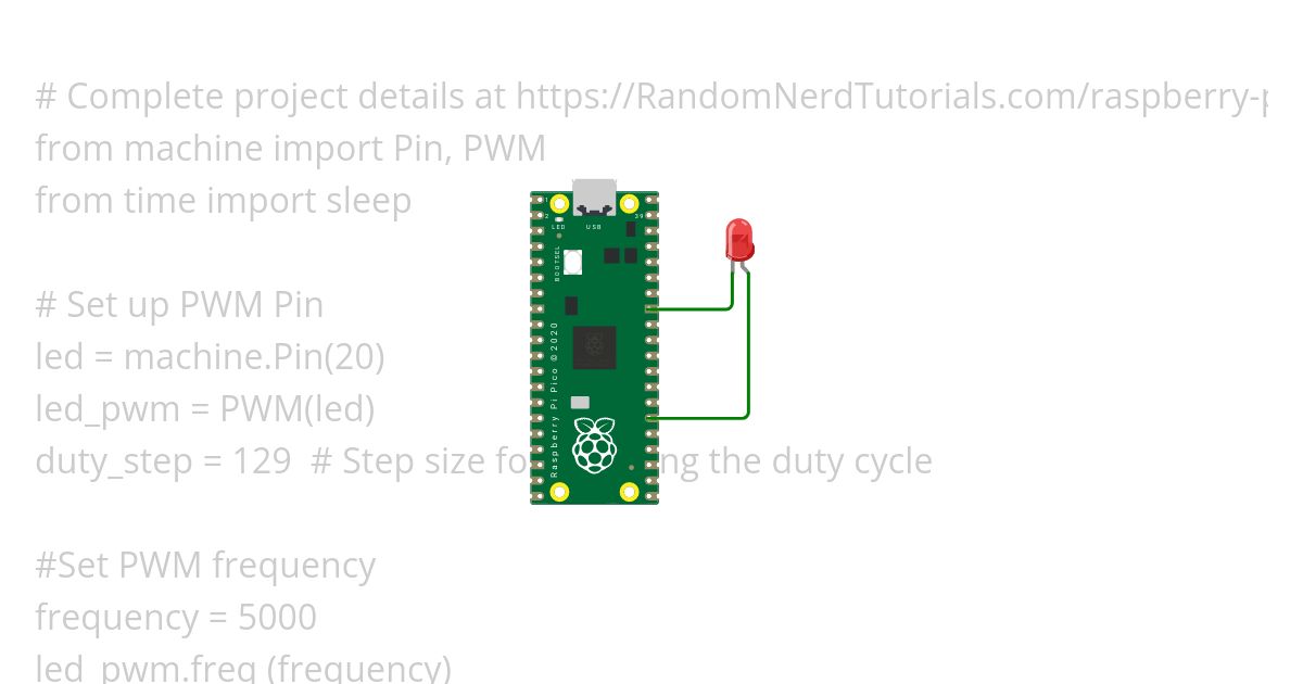 PWM Fading an LED simulation