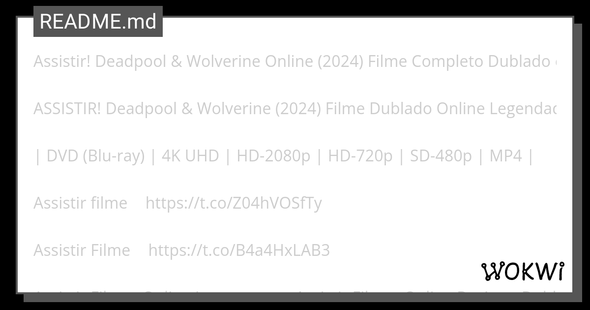 Assistir! Deadpool & Wolverine Online (2024) Filme Completo Dublado em português - Wokwi ESP32, STM32, Arduino Simulator thumbnail