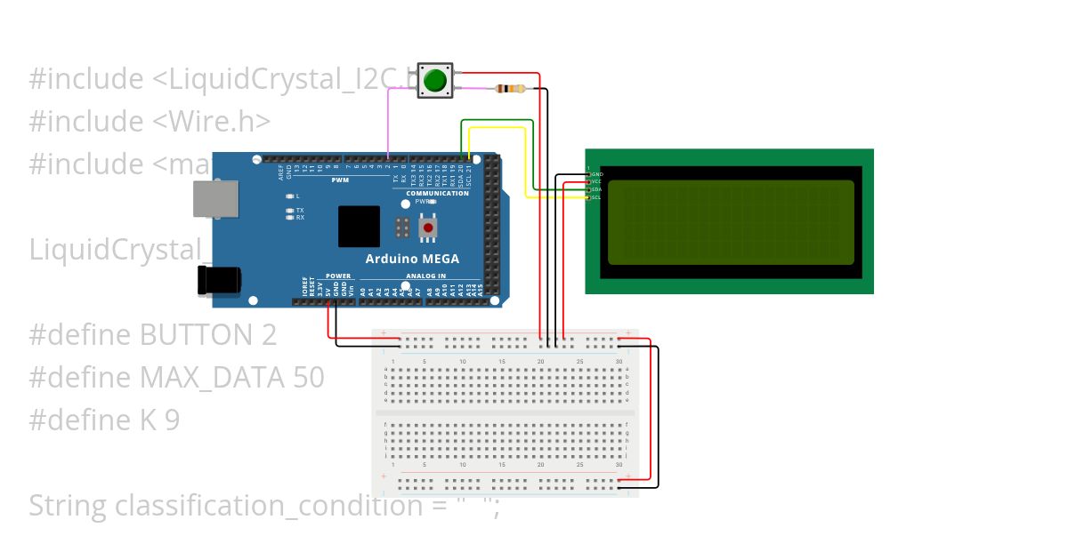 Mock-Up Model Projects for K-NN Algorithm with Arduino Mega  simulation