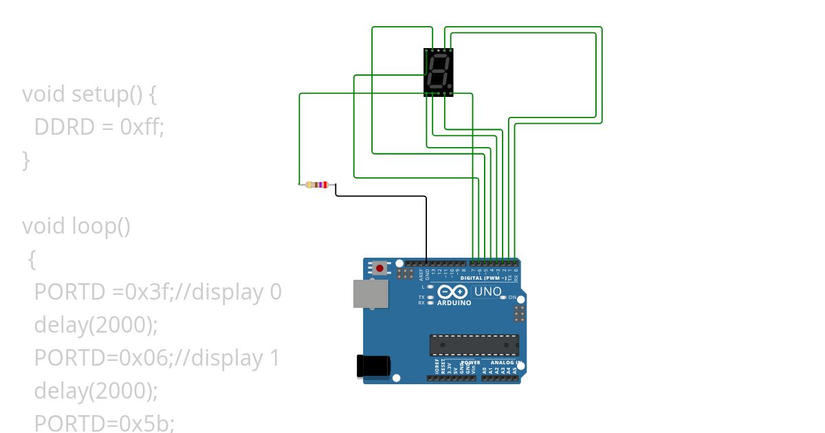 7 segment display   simulation