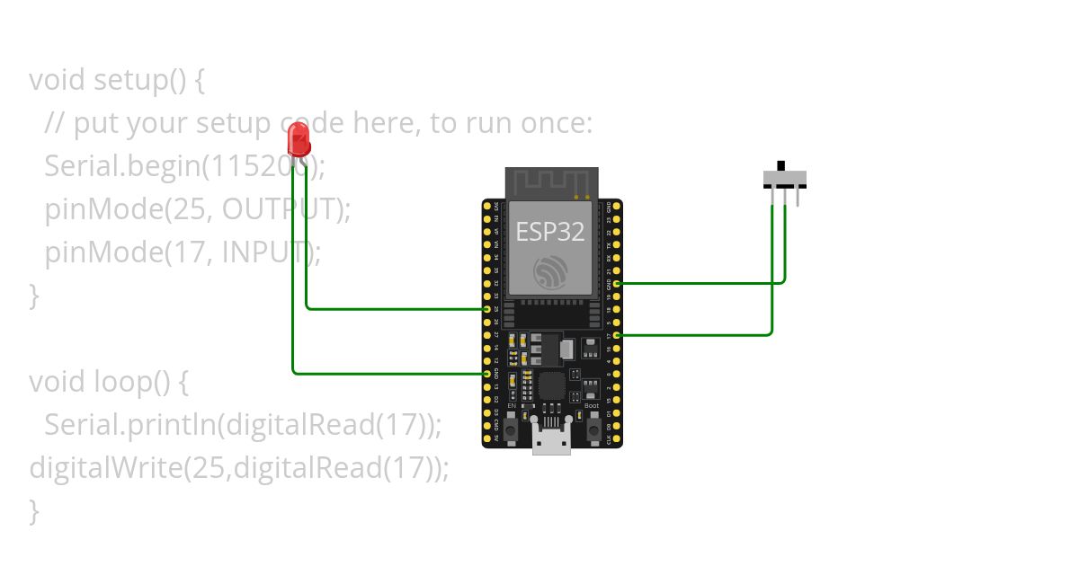 LED using  switch simulation