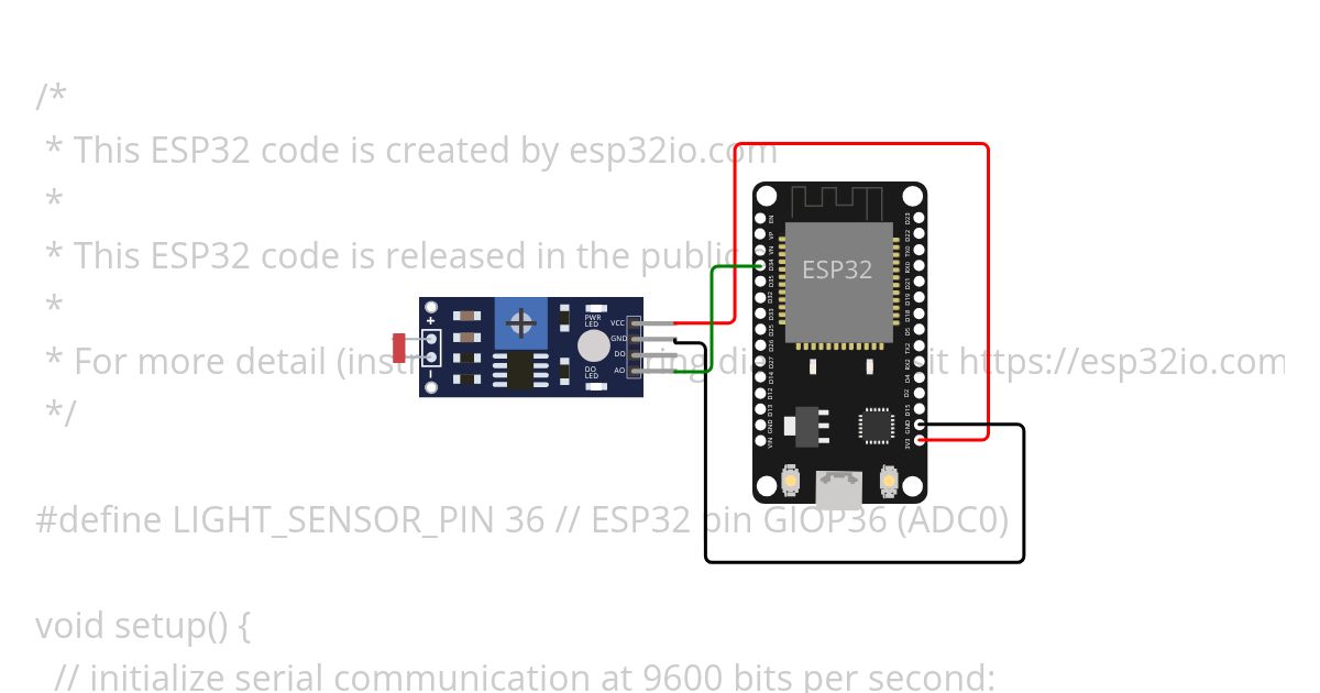 PRACTICE LDR SENSOR WITH ESP32 simulation
