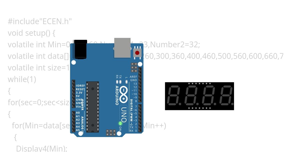 ARDUINO UNO 7segemnt simulation