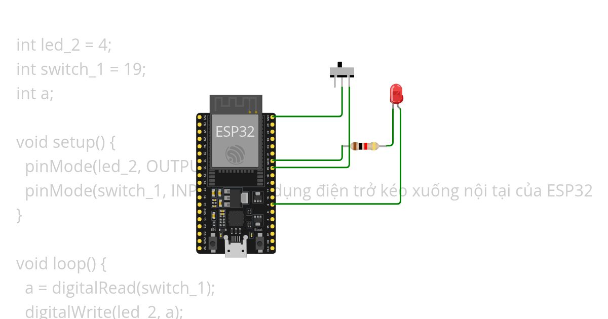 switch bật/tắt đèn simulation