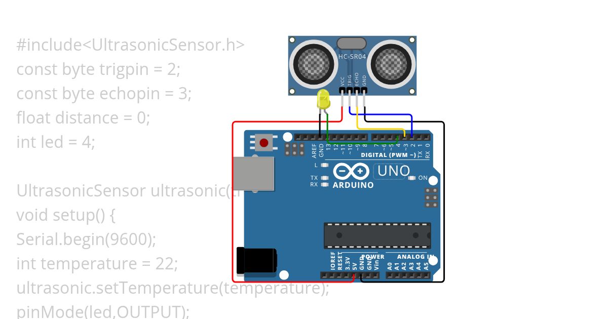 Ultrasonic sensor with lib simulation