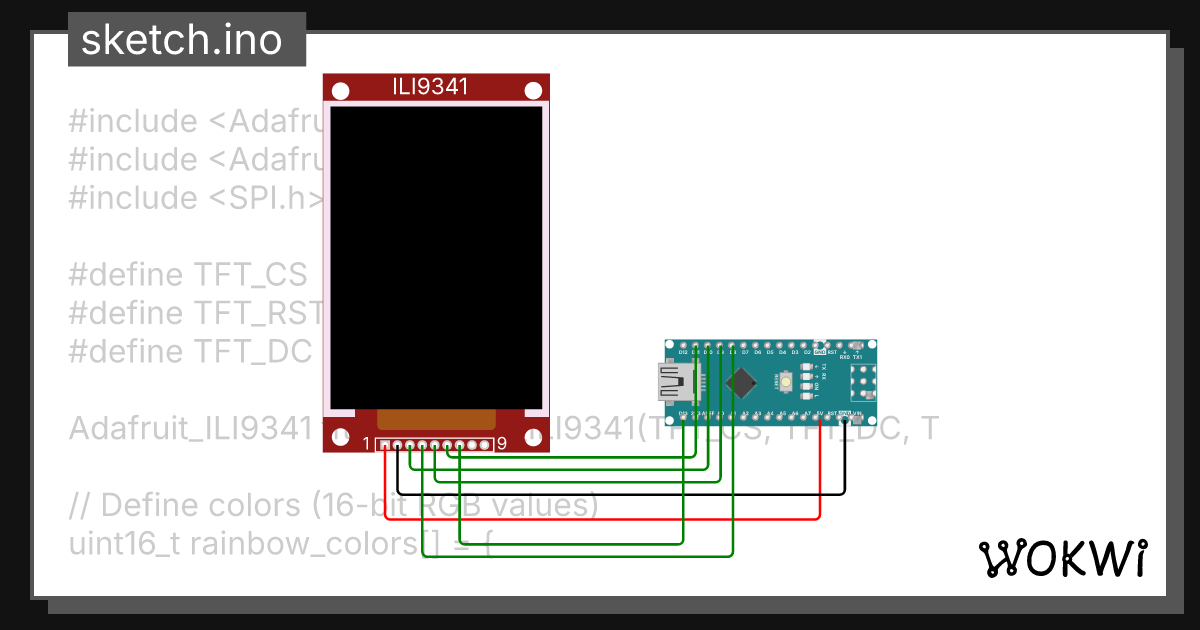 RAIBOW CIRCLE ON TFT - Wokwi ESP32, STM32, Arduino Simulator