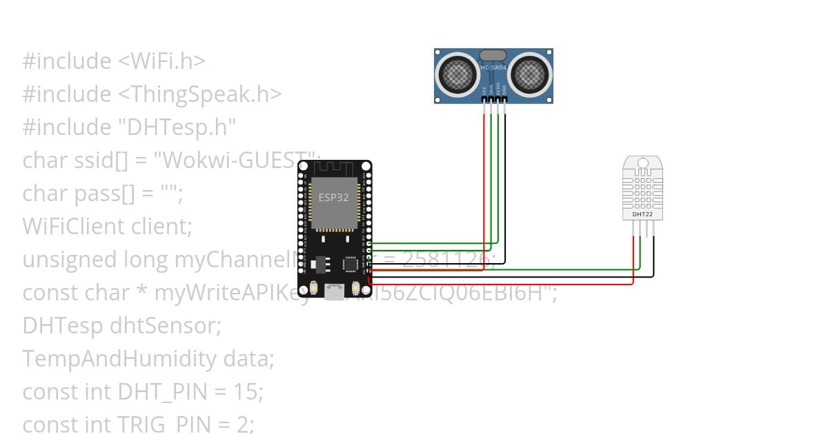 Practice IOT ESP DHT ,Ultrasonic to Cloud  simulation