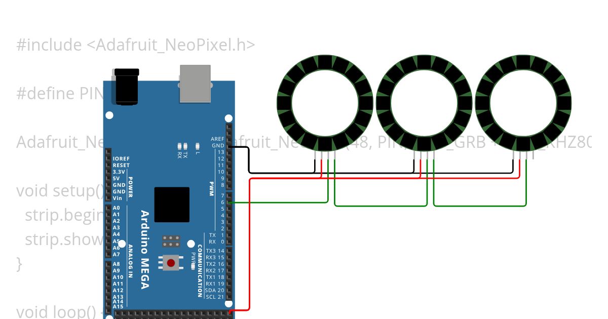 NeoPixel RGB Strips 01 (Working) simulation