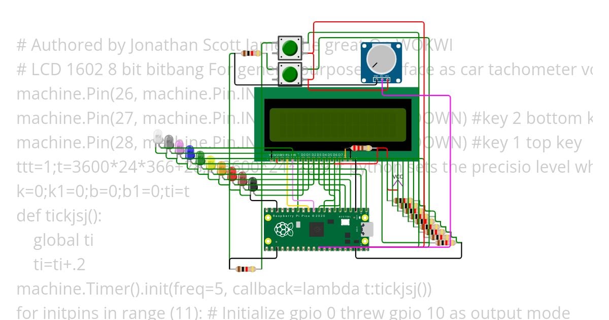 LCD 1602 Peco Pie Python Copy simulation