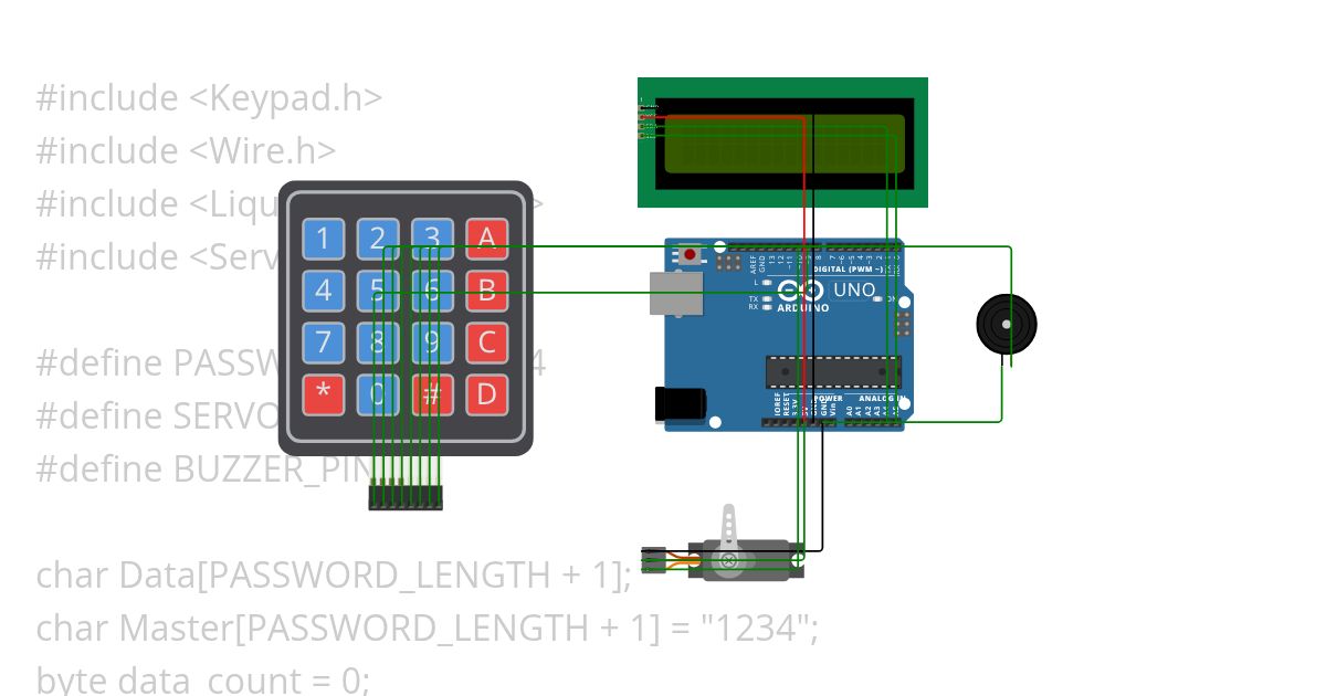 Door Lock Access Pin simulation