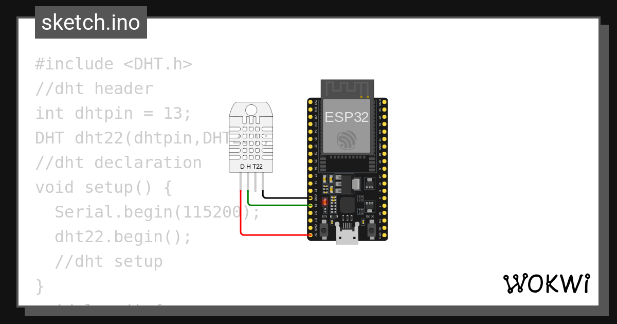 DHT SENSOR - Wokwi ESP32, STM32, Arduino Simulator