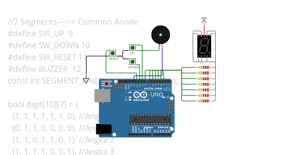 7 Segments Display - Array  Copy simulation