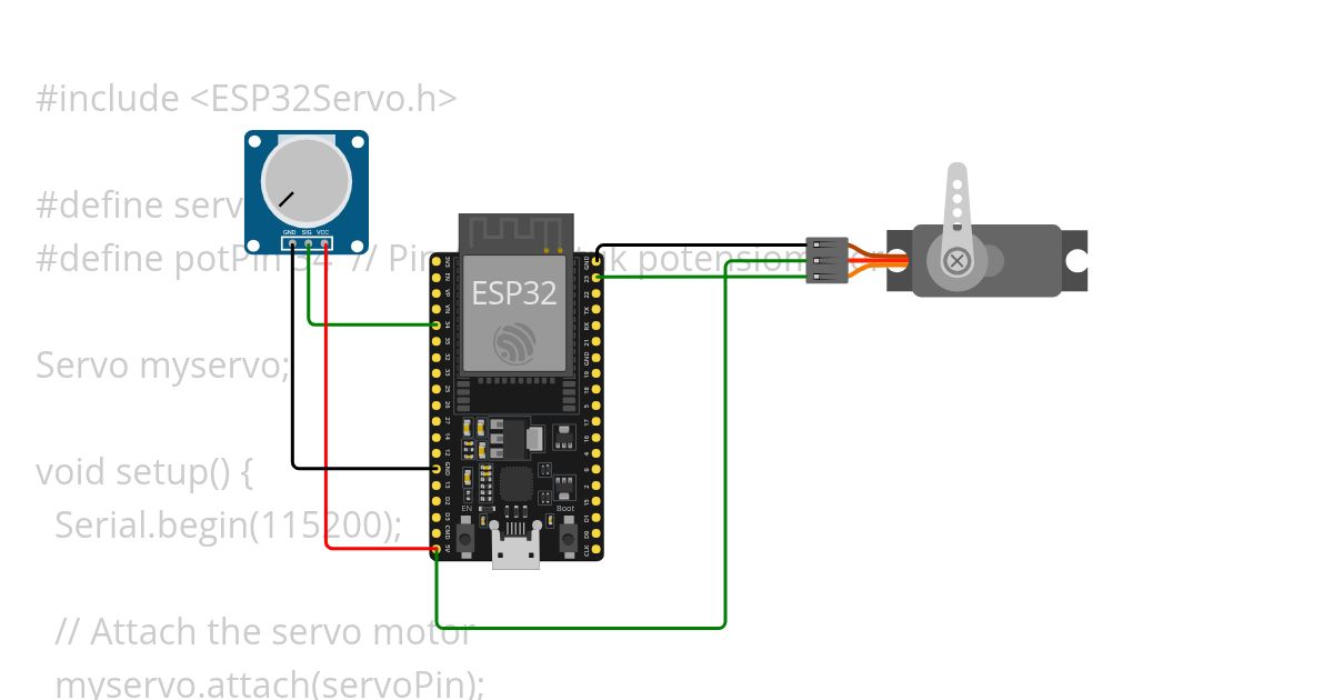 ESP32 Servo pot simulation