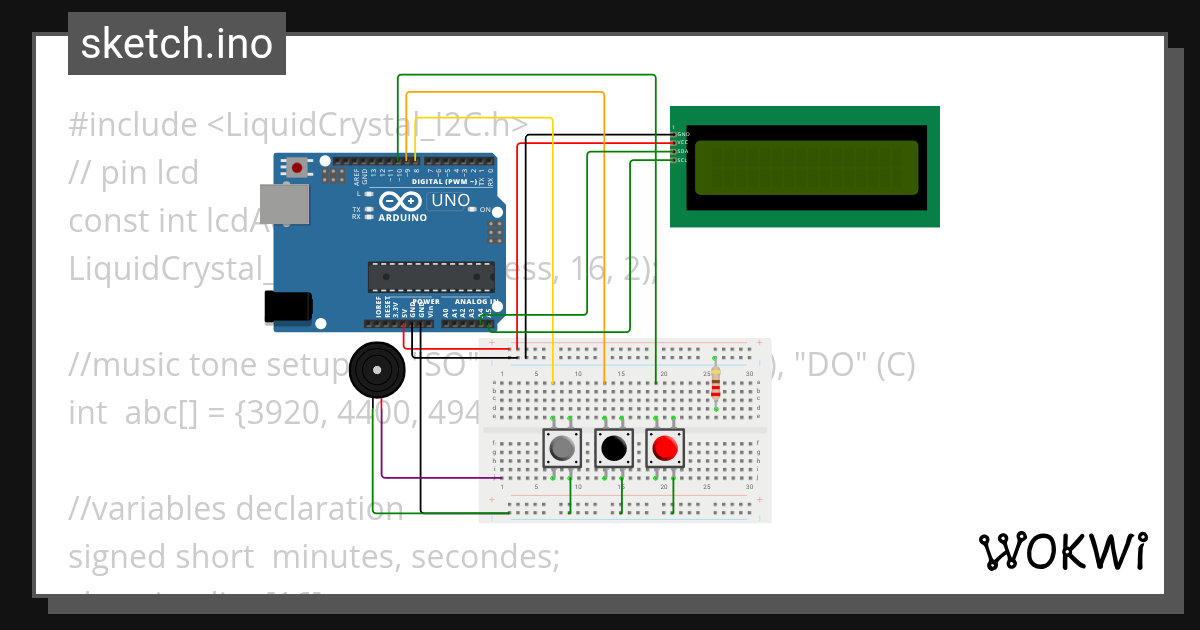 POMODORO LIQUIDCRYSTAL I2C - Wokwi ESP32, STM32, Arduino Simulator