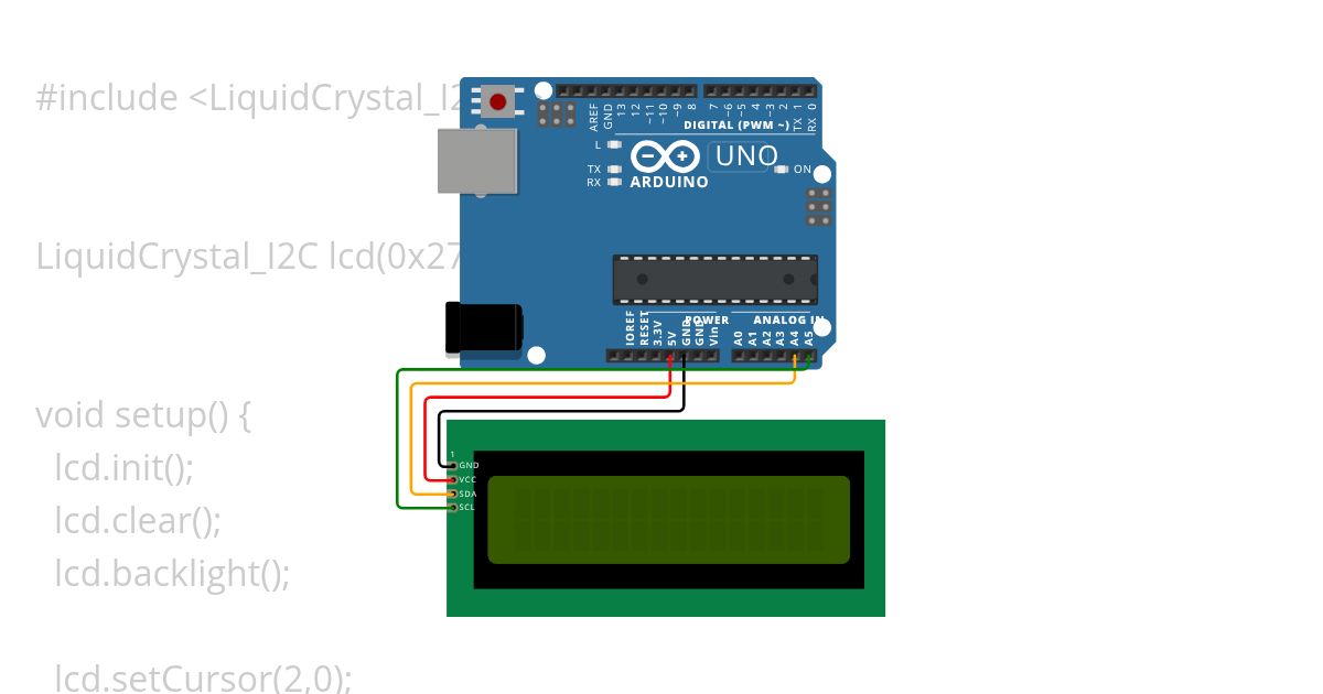 LCD DASAR I2C simulation