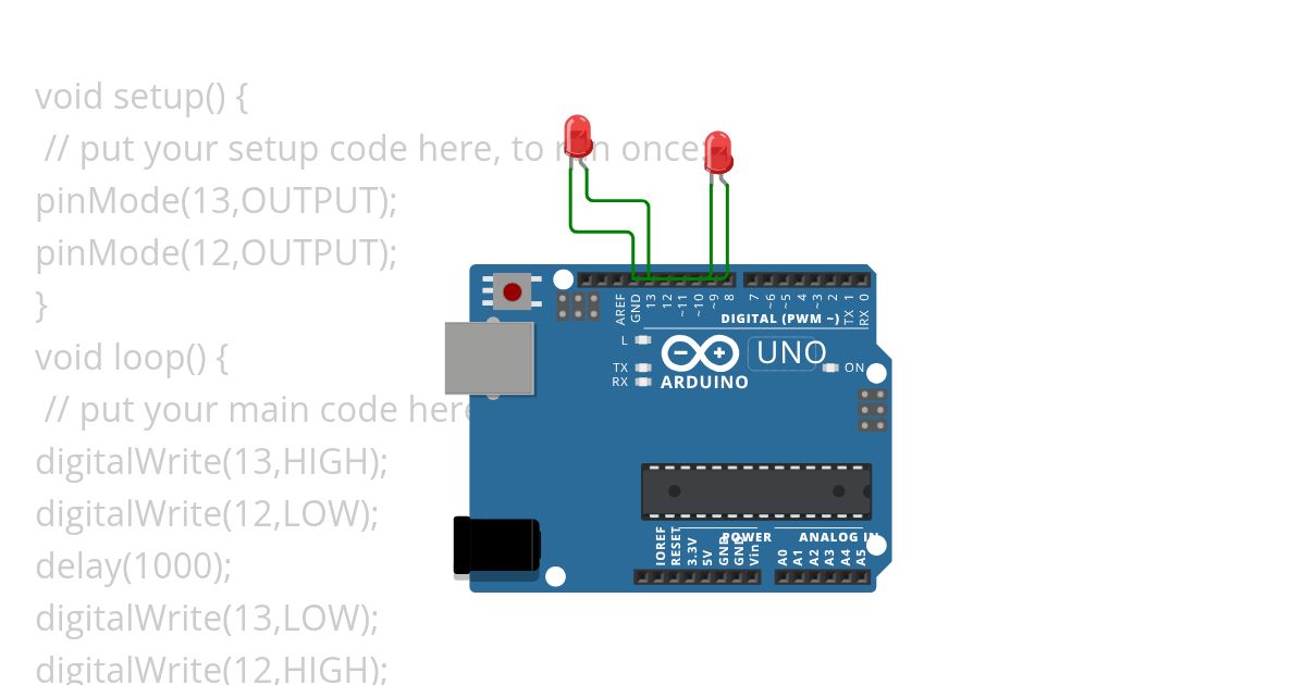 lampu Tugas 5 - 4 lampu nyala bergantian simulation