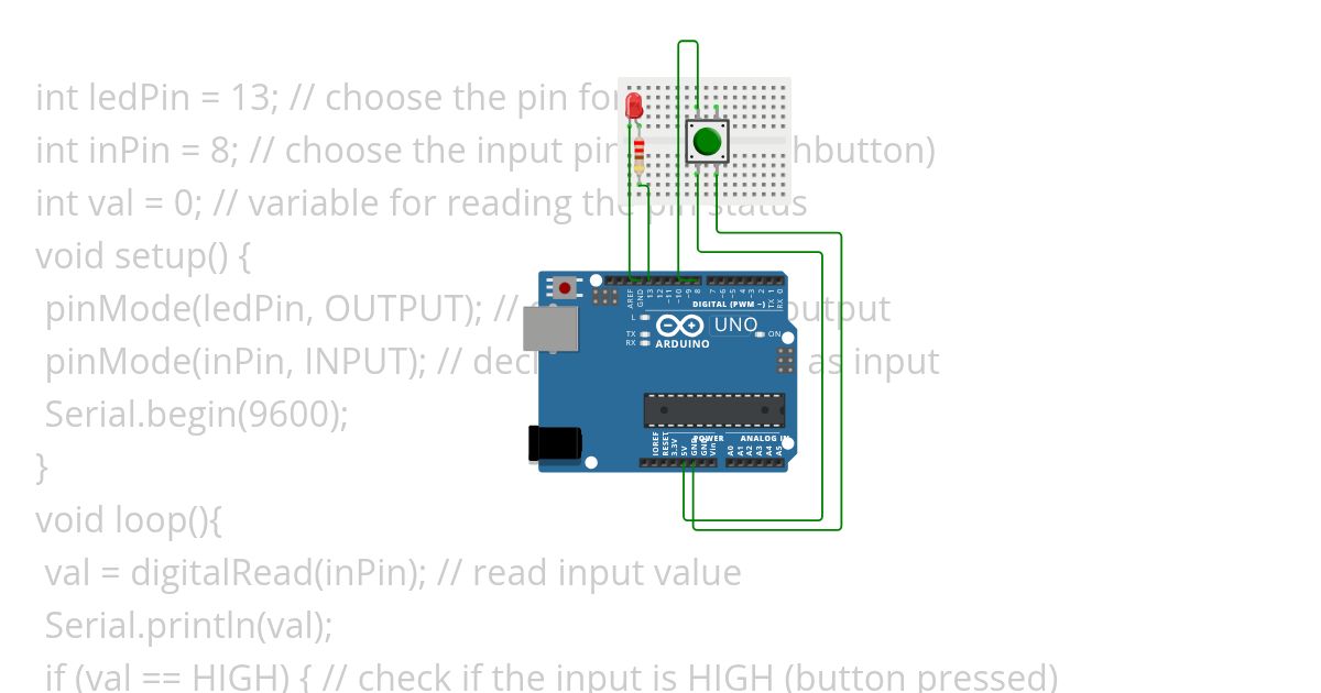 LED con interuptor simulation