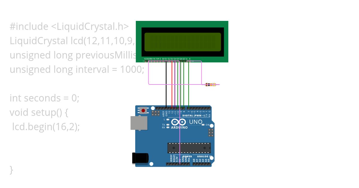 แบบฝึกหัดที่ 2: สร้างตัวนับเวลาแบบเรียลไทม์บน LCD simulation