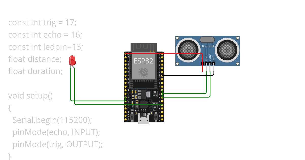 ultra sensor and led project simulation