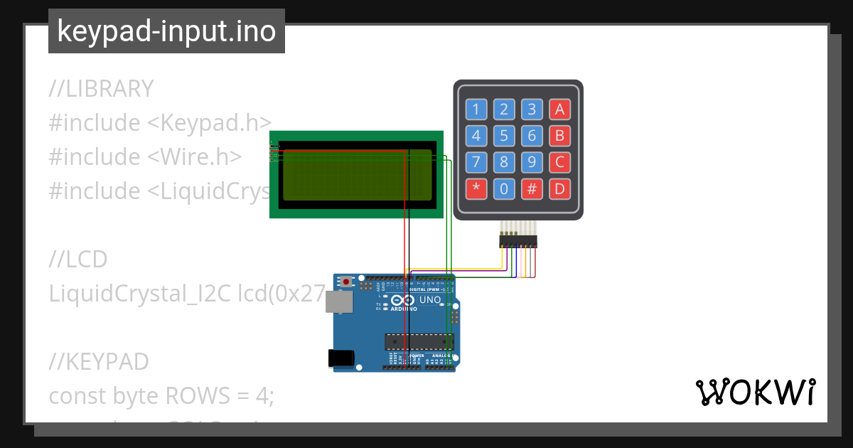 Keypad and LCD I2C with Arduino UNO Copy - Wokwi ESP32, STM32, Arduino ...
