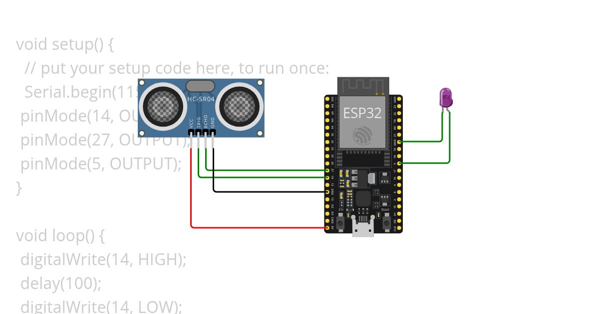 ultrasonic distance with light simulation