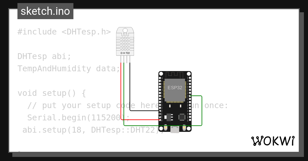 DHT22 - Wokwi ESP32, STM32, Arduino Simulator