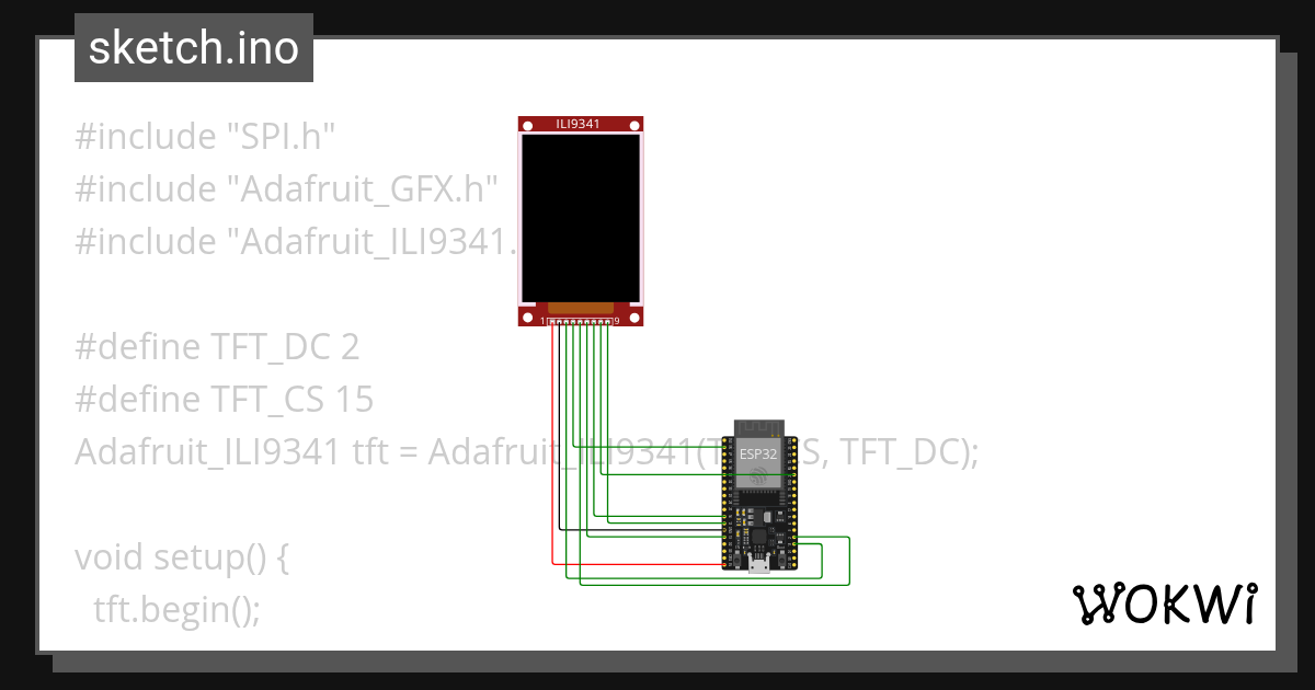 TFT Display - Wokwi ESP32, STM32, Arduino Simulator