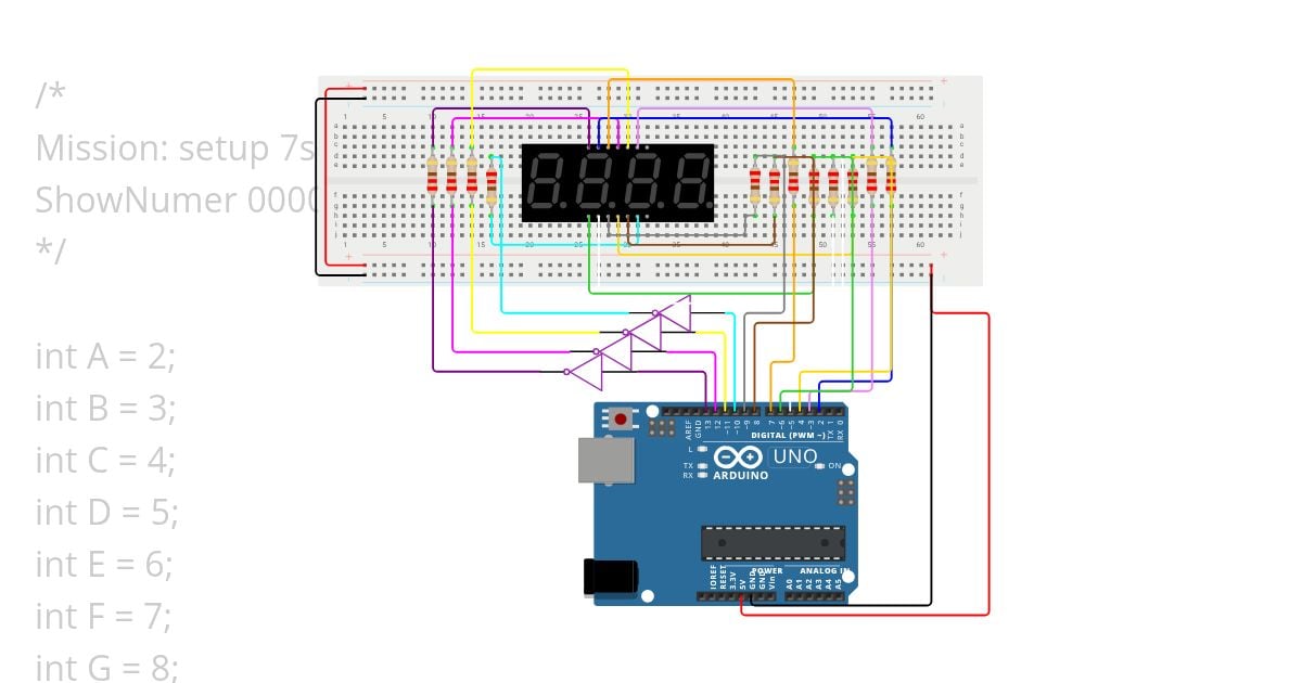 Learning by doing 7 Segment x4DIG simulation