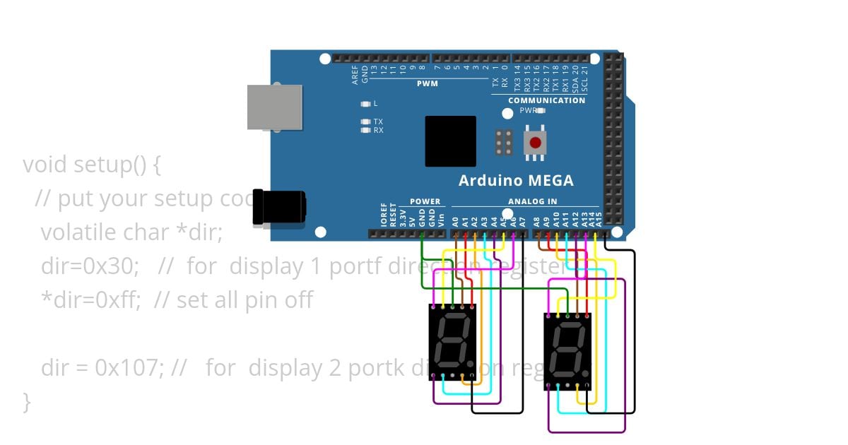 7 segment display  simulation