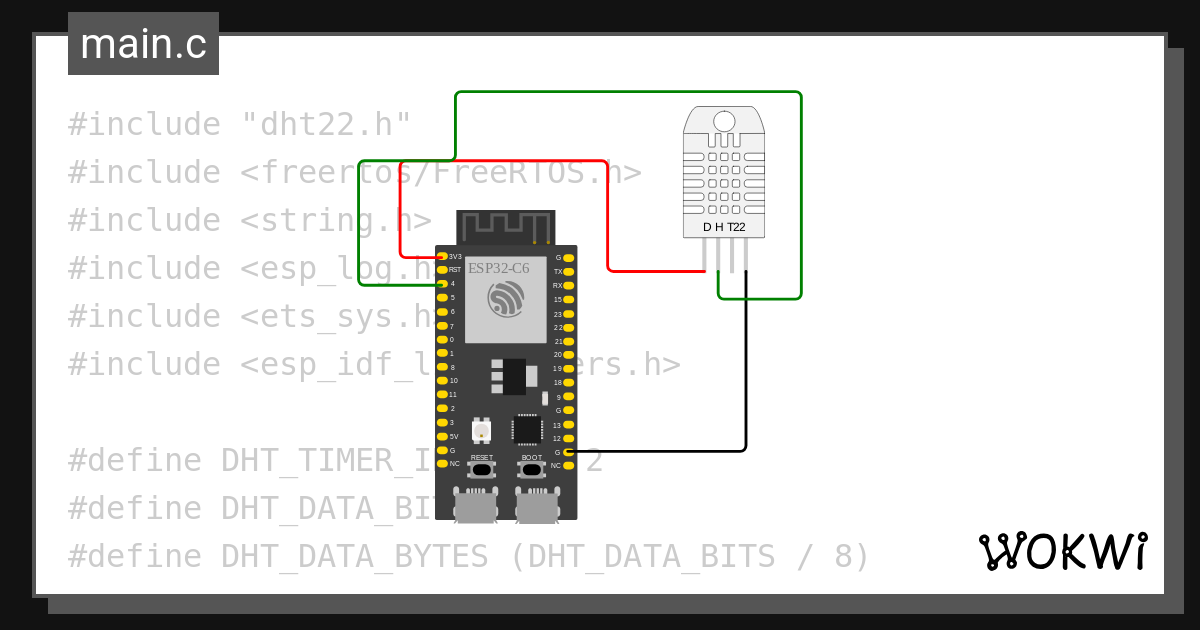 DHT22 - Wokwi ESP32, STM32, Arduino Simulator