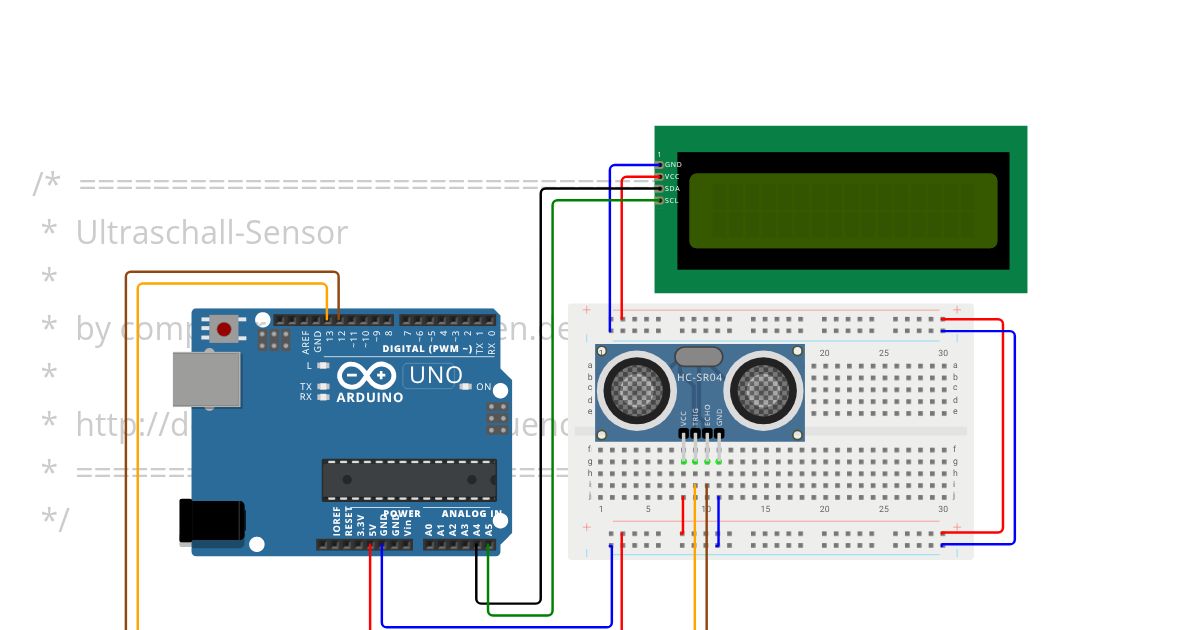 15 Ultraschall-Sensor [Arduino UNO] simulation