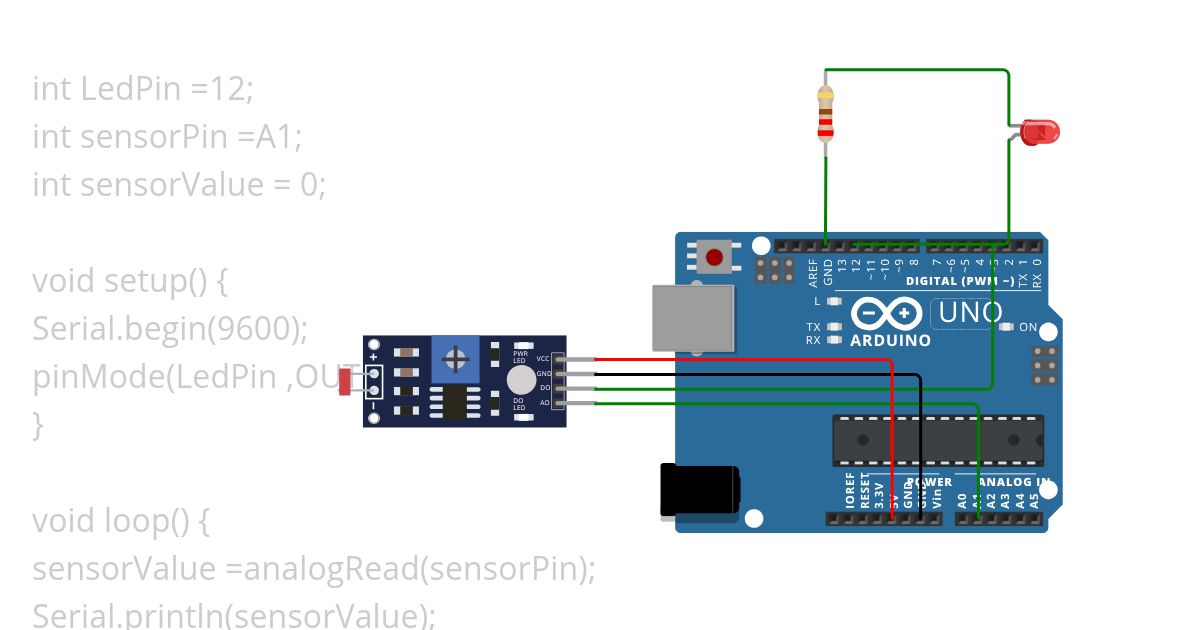 LDR sensor simulation