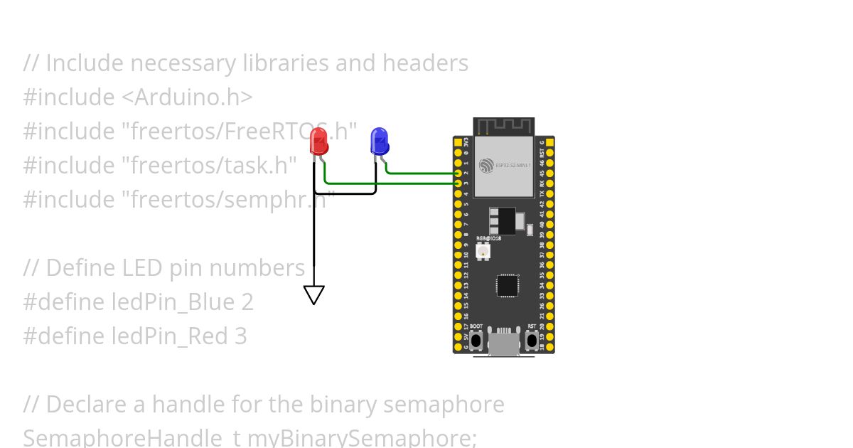 Semaphore Alternate LED Copy simulation