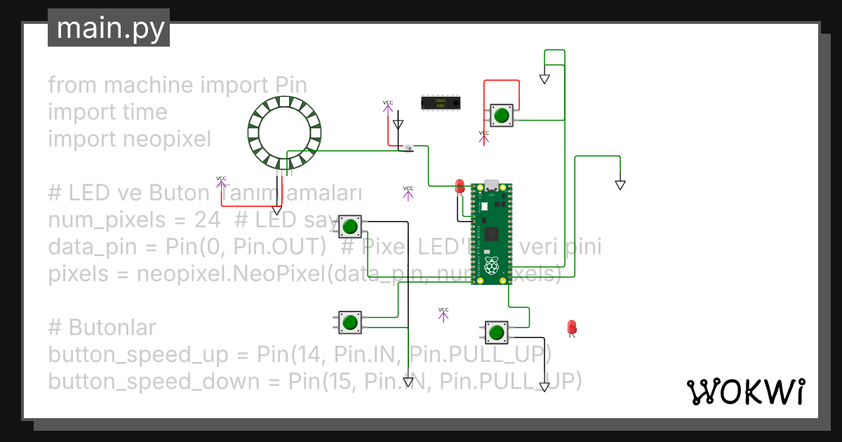 Blink with MicroPython Copy - Wokwi ESP32, STM32, Arduino Simulator