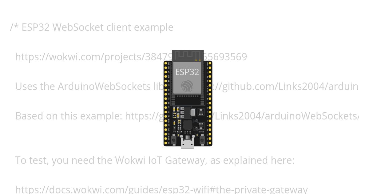 ESP32 WebSocket Client simulation