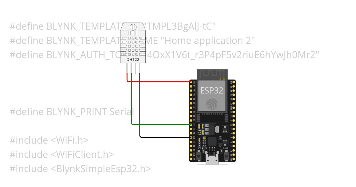 IOT ESP32 BLYNK DHT simulation